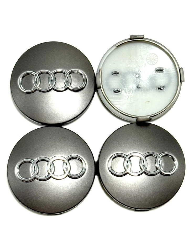 Tapacubos central llanta rueda AUDI 4x GRIS 68 mm/2,68 pulgadas Foto 3 de 3