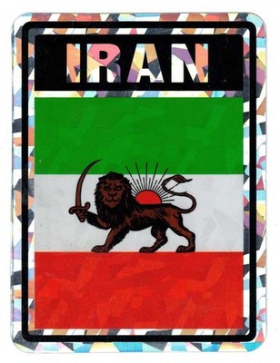 Pack Of 3 Iran Lion Country Flag Reflective Decal Bumper Sticker DC-110A