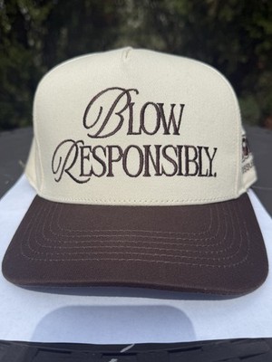 Blow Responsibly Snap Back Hat Adjustable Cap Vintage Fashion Brand New w/Insert
