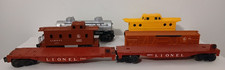 Lionel Trains - Flatbed 2 , Cattle Car, Caboose Porthole, Caboose, Oil Tanker