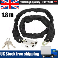Bike Chain Lock Heavy Duty 1.8M Motorbike Bicycle Security Padlock with 3 Keys