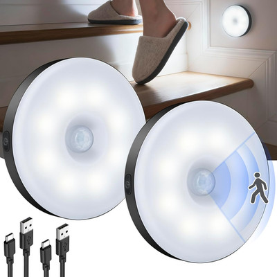 Motion Sensor Night Light 2 Pack LED Night Lights, Dusk to Dawn Motion Sensor