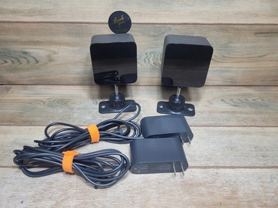 Pair of Original HTC Vive Base Station 1.0 SteamVR w/ OEM Adapters + Wall Mounts