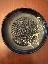 Vtg Black Ceramic Garlic Grater Hand Made in Spain Elaboracion Artesanal