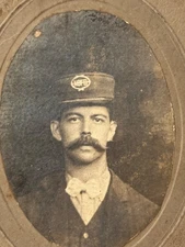 Vintage NOFD New Orleans Fireman Cabinet Card Photo Named