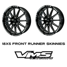 2 Vms Racing Blackhawk Drag Rims Wheels Front Skinnies 18x5 5x115 For Dodge
