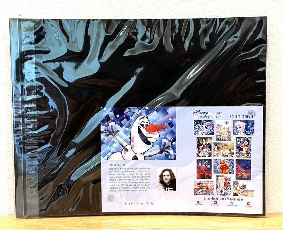 DIFÍCIL DE ENCONTRAR DISNEY BELLAS ARTES "ABRAZOS CÁLIDOS" OLAF DE IMPRESIÓN CONGELADA LITOGRAFÍA TREVOR CARLTON Foto 3 de 4