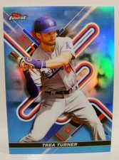 TREA TURNER /300 BASE CARD SKY BLUE REFRACTOR TOPPS FINEST 2022