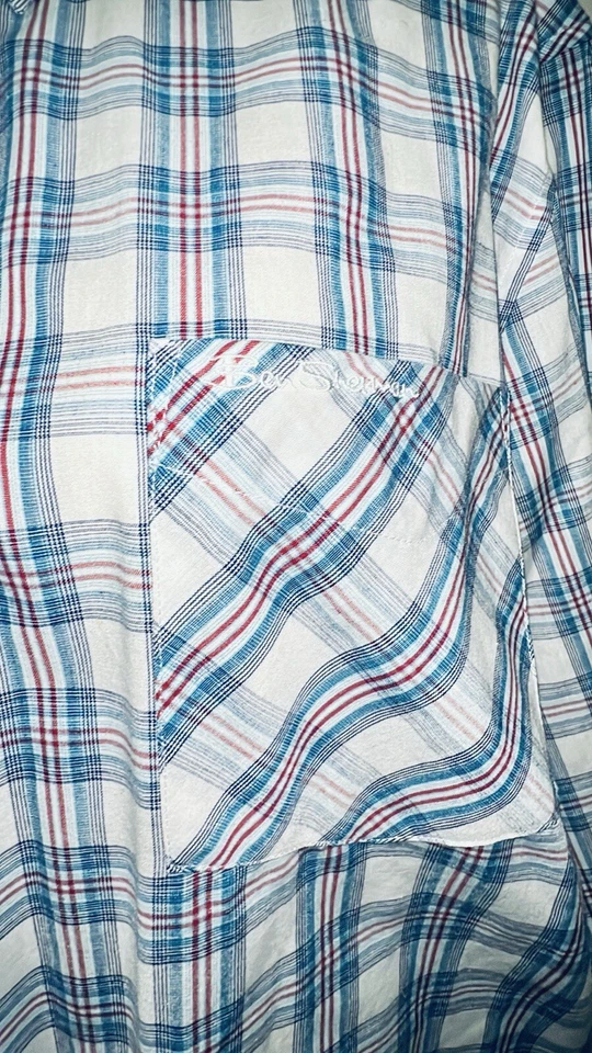 LOT of 2 OXFORD PLAID BEN SHERMAN & JUST A CHEAP SHIRT OXFORD BUTTONS MSRP $170 - Image 2 of 4