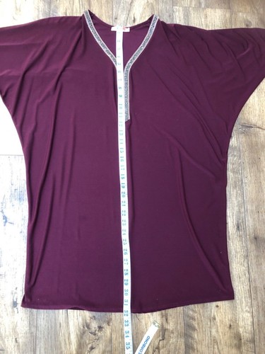 Plum tunic/dress with beading - Picture 10 of 11