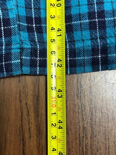 Vintage LL Bean plaid cotton pants Blue Black Size large made in USA - Picture 8 of 8