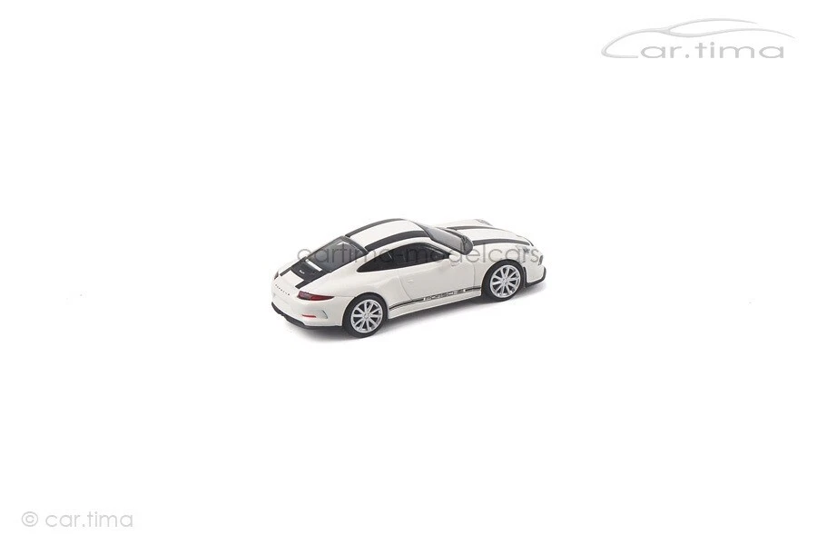 Porsche 911 (991) R Bianco/Striscie Decorative Nero MINICHAMPS 1:87 870066226 - Immagine 3 di 4