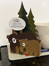 Stampin Up Card Kit Fathers Day Masculine Box Card Bears