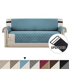 Sofa Covers Couch Cover Protector Water Prevent Quilted Slip Covers with Strap