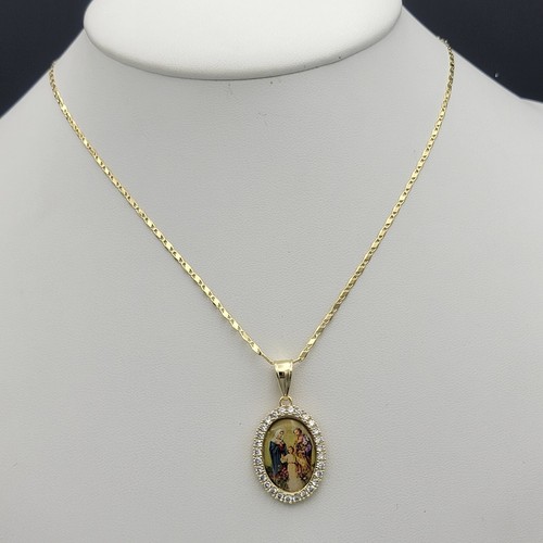 Collar Saints enchapado en oro. Jesús Guadalupe Judas Benito Divino Niño Ángeles - Imagen 2 de 28