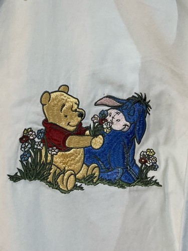 Vtg The Disney Store Womens Button Down Sz L Embroidered Winnie The Pooh NWT - Picture 4 of 19
