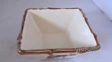 St. Nicholas Square "Snow Valley" Soup / Cereal Bowl, 6" Sq. Embossed Reindeer