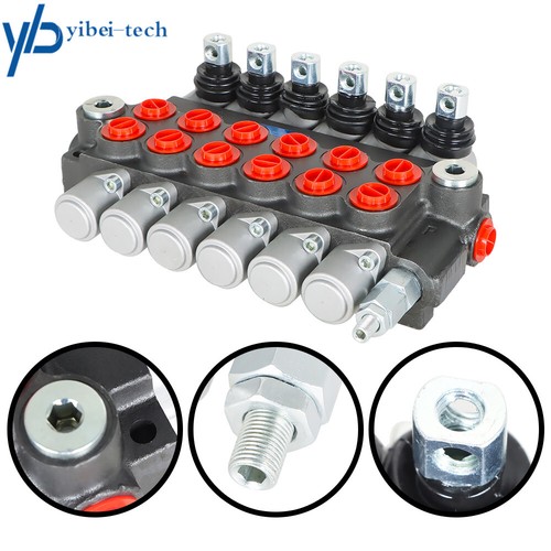 6 Spool Hydraulic Directional Control Valve 11GPM Adjustable 3600PSI+conversion - Picture 8 of 15