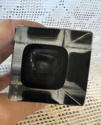 Murano Alessandro Mandruzzato Faceted Black Smoke Sommerso Glass Vase 6” - Picture 6 of 10