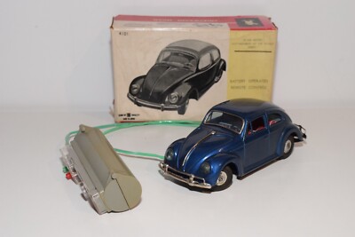 A79 1:24 BANDAI JAPAN TINPLATE 4101 VW VOLKSWAGEN BEETLE KAFER SEDAN R/C NMIB