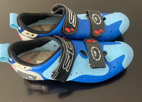 NEW MEN'S SIDI SCARPE T1 CARBON CYCLING SHOES SIZE: US 8.25 EUR 42 LIGHT BLUE - Picture 7 of 10