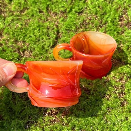 Taza taza de cristal de ágata roja cornalina decoración del hogar regalos de Navidad calentamiento del hogar - Imagen 4 de 4