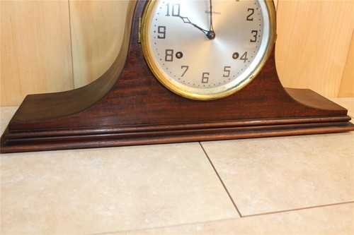 Antike Waterbury 8 Tage Zeit und Strike Mantel Uhr - Bild 5 von 10