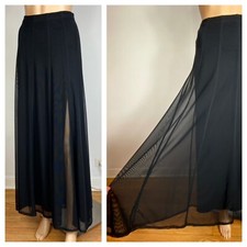 Veronique Young Stretch Mesh Maxi Skirt Sz 10 Made in USA Goth Grunge 90s Y2K
