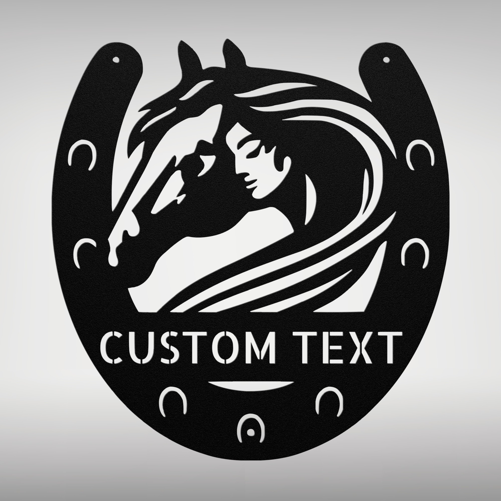 Personalized Horse and Girl Metal Sign Custom Stable Decor Gift for Equestrian