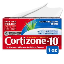 Cortizone-10 Maximum Strength 1% Hydrocortisone with Aloe Anti-Itch Cream 1 oz