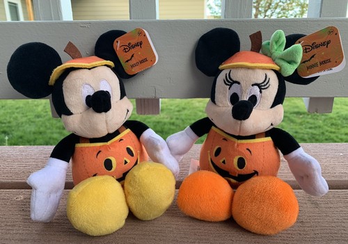 Halloween Pumpkin Mickey & Minnie Mouse 9/10” Plush NWT - Picture 4 of 4