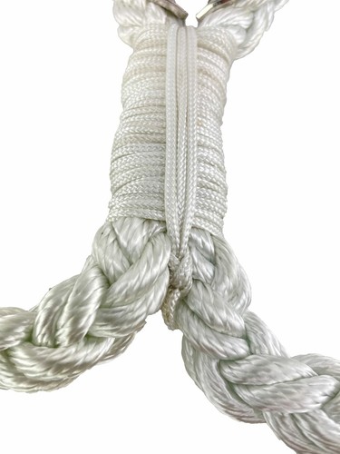14mm 8st White Nylon V Shaped Mooring Bridle C/W ST/ST Thimble 26 Metre Legs - Picture 6 of 7