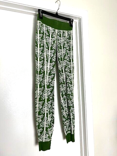 NWoT Pact Green White 100% Organic Cotton 2 piece Pajamas Women's size XS Trees - Picture 2 of 3