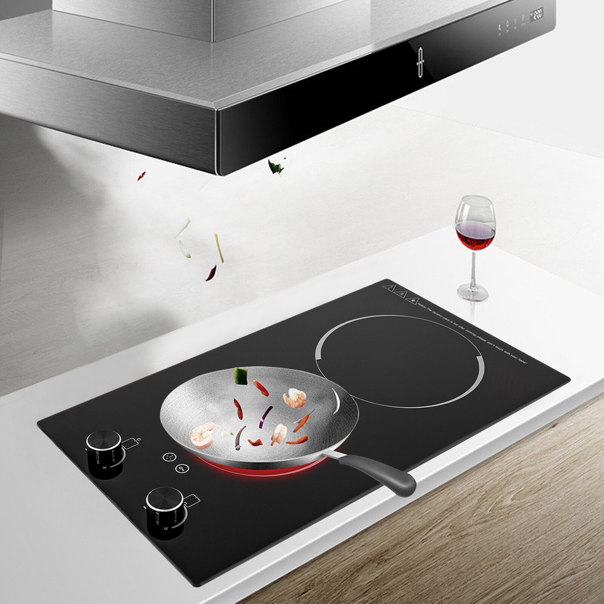 2-Burner Electric Induction Cooktop Stove Top Touch Control Child