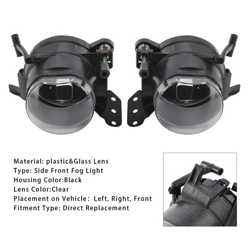 Pair Front Bumper Fog Light Lamp Bulb Housing For BMW E60 5-Series 2004-2007 AU - Picture 2 of 10