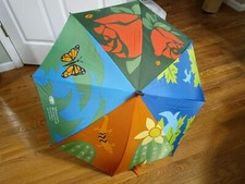 Missouri Botanical Garden Umbrella Full Size Butterfly Gecko Lucite Handle Tip