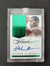 2013-14 HAKEEM OLAJUWON FLAWLESS EMERALD GREEN RETIRED NUMBERS SP AUTO #1/5! HOF