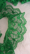 EMERALD Green 2 Inch Wide Ruffled Lace Trim 14 Yards
