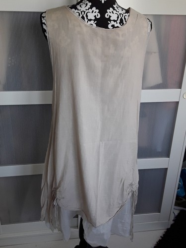 Süßes Kleid Tunika Zipfel * Beige * Doppellagig * - Bild 3 von 3