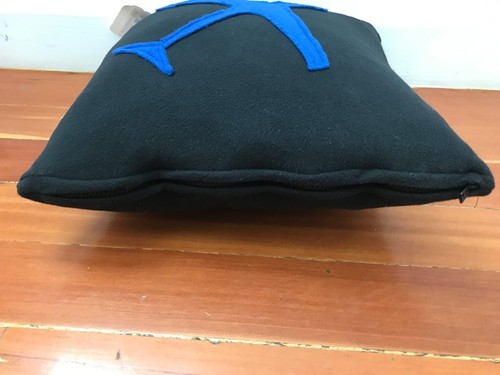 Feather Pillow Airplane design black royal blue felt apres collective $100 NWT - Picture 3 of 4