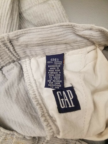 VTG Gap Boys Sz 3R Gray Corduroy Cotton Pants - Picture 4 of 5
