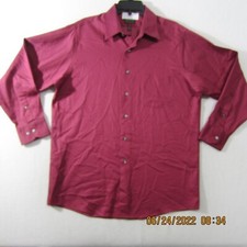 Arrow Shirt Mens 16-32/33 Maroon Button Up Long Sleeve Classic Pocket Casual
