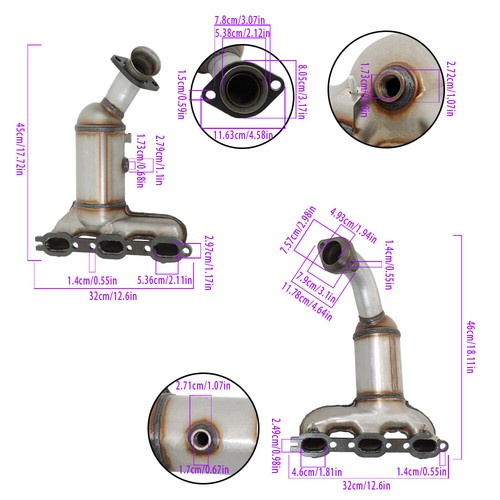 Labwork Manifolds Catalytic Converters For 08-10 Chrysler Town & Country 4.0L - Picture 7 of 11