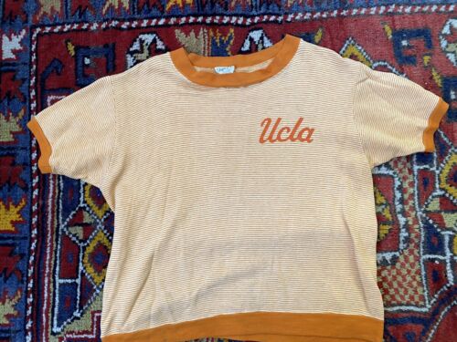 UCLA BRUINS vintage anni '60 manica corta a righe college LOS ANGELES taglia L - Foto 1 di 6