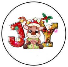 JOY REINDEER CHRISTMAS ENVELOPE SEALS LABELS STICKERS PARTY FAVORS