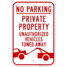 No Parking Private Parking Sign,