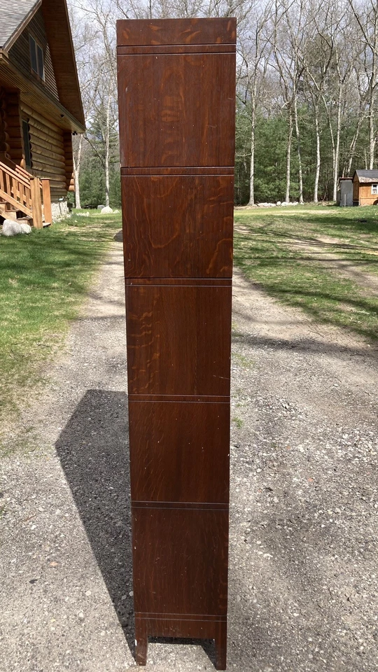 Antique Arts & Crafts Macey Five-Stack Quarter Sawn Oak Barrister Bookcase - Image 2 of 4