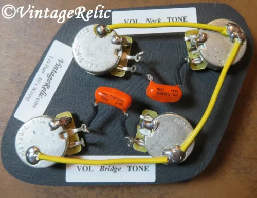 Wiring Kit Orange Drop .022uF Caps CTS 550k LONG SHAFT pots for Gibson Les Paul