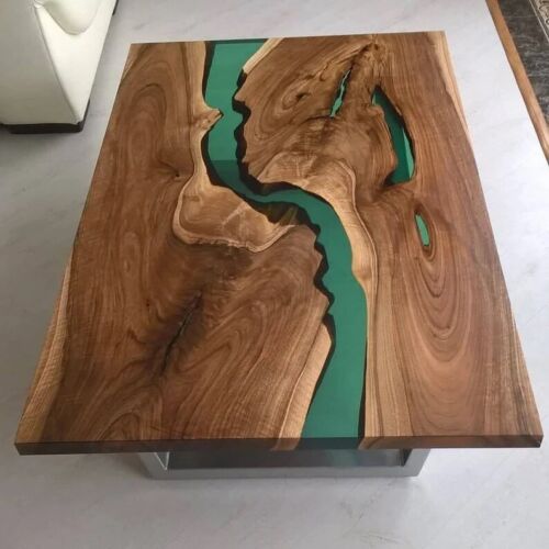 Made To Order Luxury Epoxy Resin Rectangle Table Top / Dining Coffee Table Decor