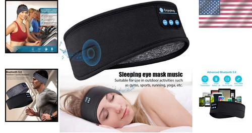 Fone Bluetooth Earphones Sports Sleeping Headband Elastic Wireless Headphones... - Picture 2 of 8